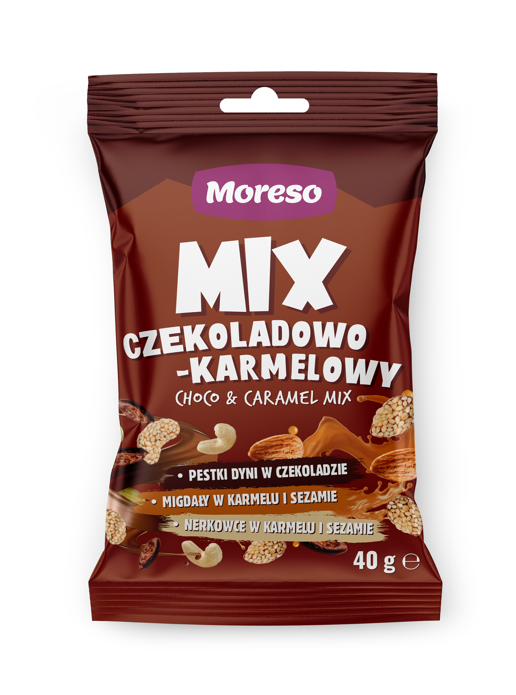 Zobacz MIX CZEKOLADOWO-KARMELOWY 40g na Moreso.pl!