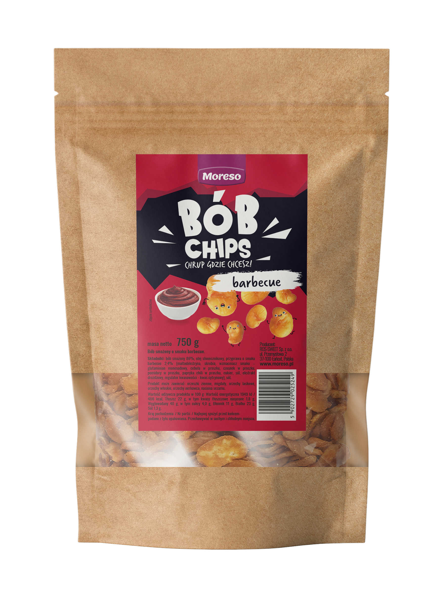 BROAD BEAN CHIPS WITH THE TASTE OF BBQ SAUCE 750 g - Sprawdź!
